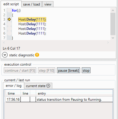setting a breakpoint